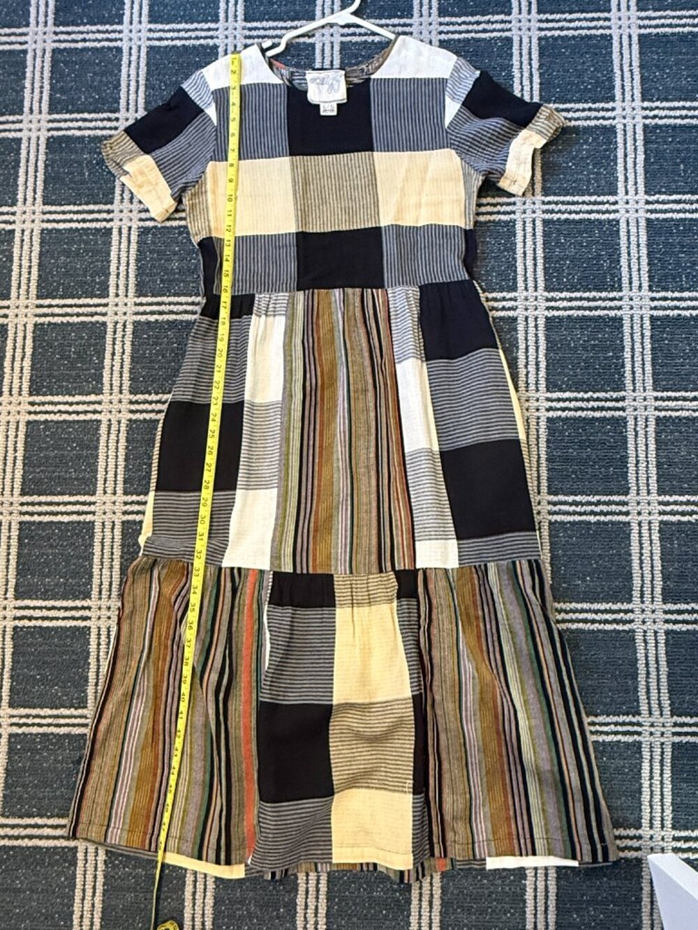 Ace & Jig Dress, Vintage check, elastic waist, Size L (fits like M)